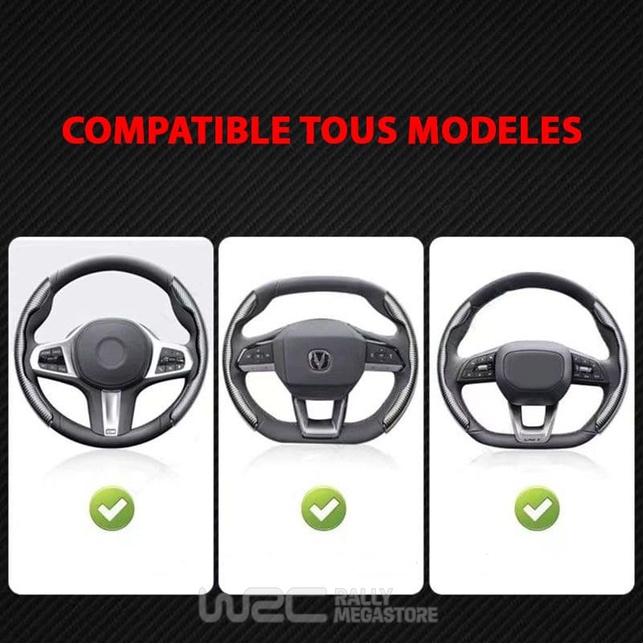 COUVRE VOLANT NOIR FIBRE DE CARBONE POUR HONDA MUGEN POWER
